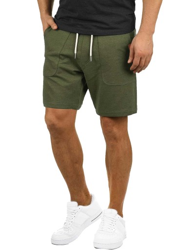 Men Patched Slant Pocket Drawstring Shorts