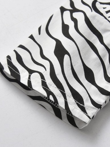 Toddler Boys Contrast Zebra Striped Shirt