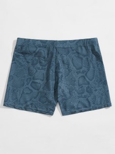 Men Snakeskin Print Square Leg Swim Trunks