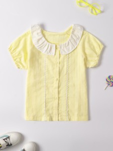 Toddler Girls Peter Pan Collar Button Up Blouse