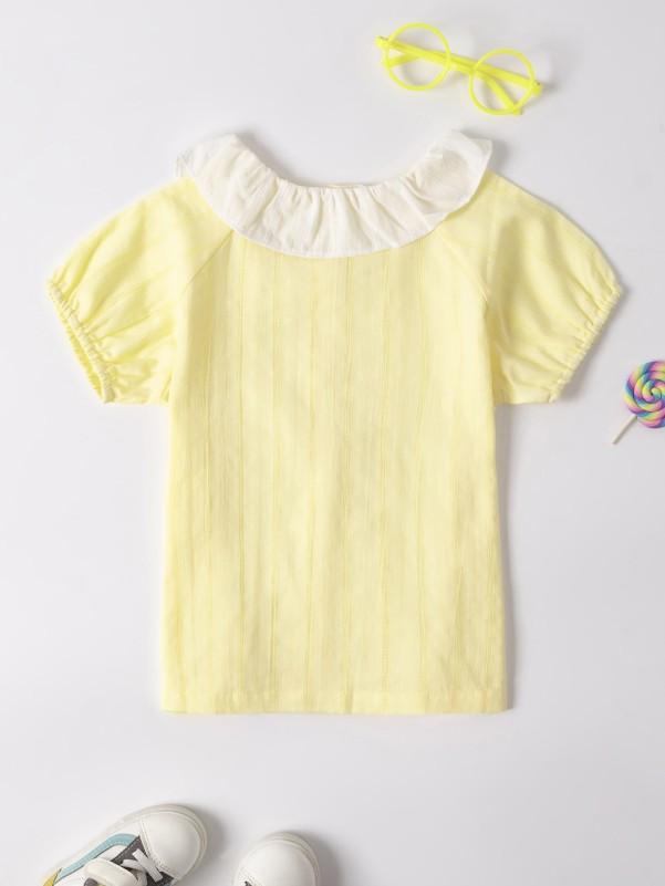 Toddler Girls Peter Pan Collar Button Up Blouse