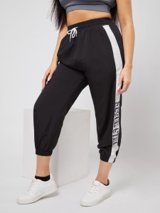 Plus Letter Graphic Drawstring Sports Pants