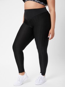 Plus Textured Sports Leggings