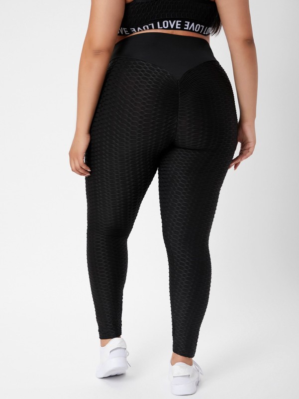 Plus Textured Sports Leggings