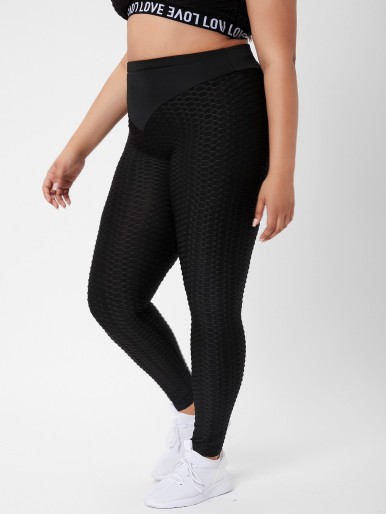 Plus Textured Sports Leggings