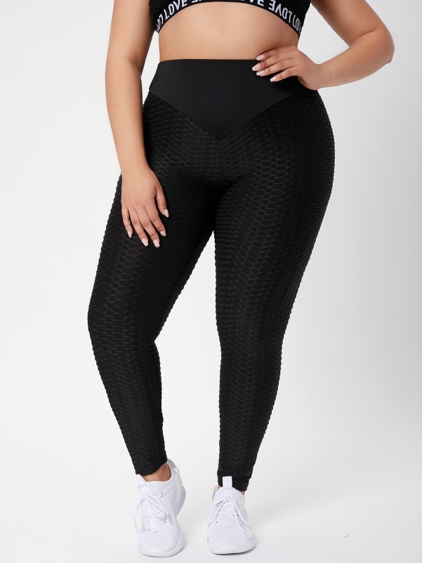 Plus Textured Sports Leggings