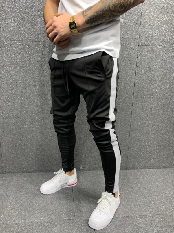 Men Side Stripe Drawstring Sweatpants