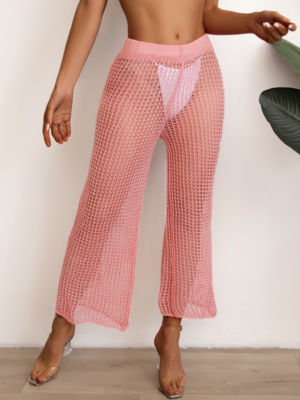 Hollow Out Crochet Cover Up Pants