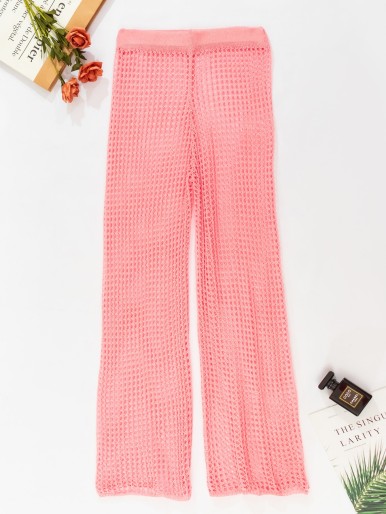 Hollow Out Crochet Cover Up Pants