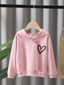 Toddler Girls Heart Print Hoodie