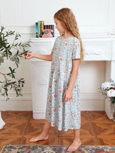 Girls Allover Floral Print Nightdress