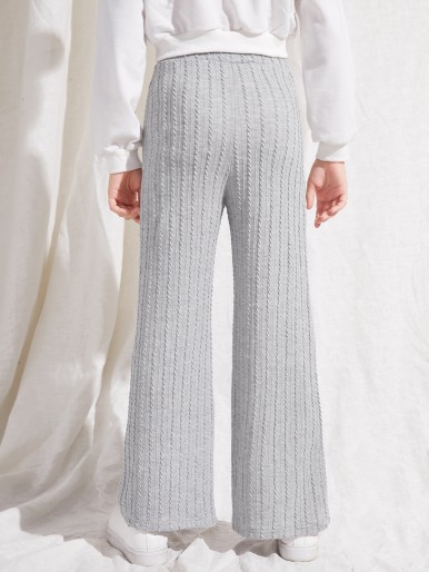 Girls Knot Front Textured Pants