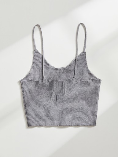 Girls Solid Cami Rib Knit Top