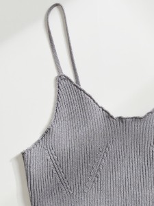 Girls Solid Cami Rib Knit Top