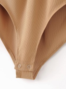 Ribbed Crisscross Surplice Bodysuit