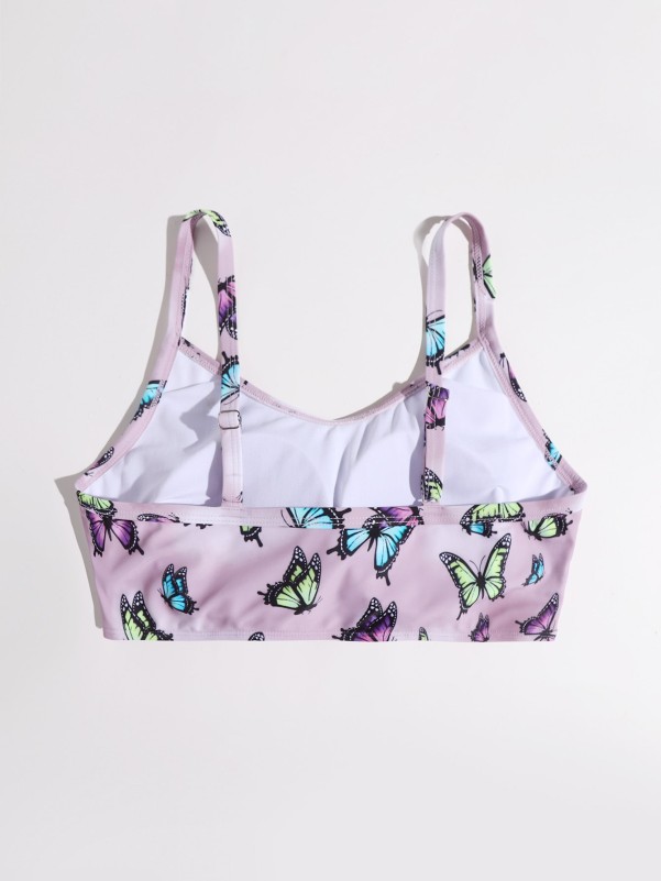 Plus Butterfly Print Bikini Top