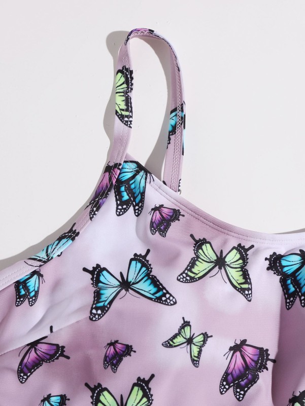 Plus Butterfly Print Bikini Top