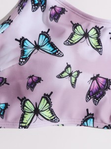 Plus Butterfly Print Bikini Top