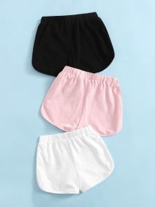 Girls 3 Pack Track Shorts