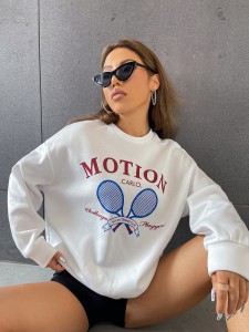 Slogan Graphic Drop Shoulder Sweatshirt