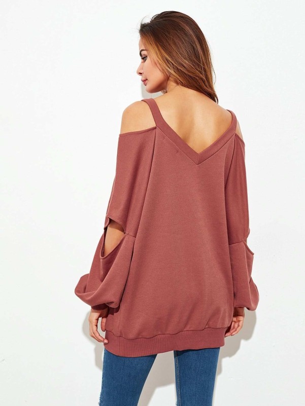 Sweatshirt with shoulder hotsell cut out