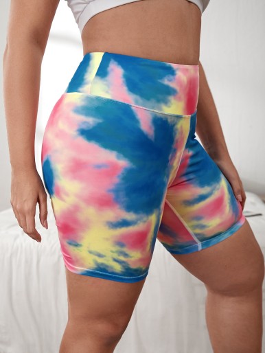 Plus Tie Dye Sports Shorts