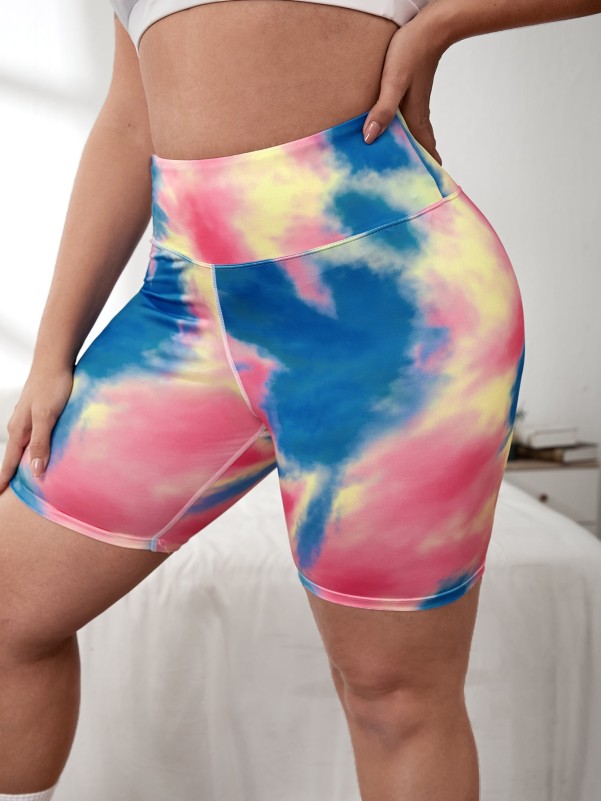 Plus Tie Dye Sports Shorts