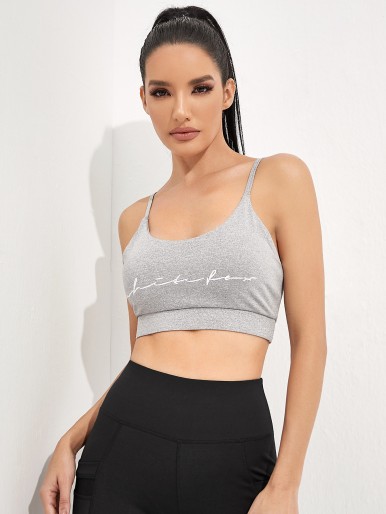 Medium Support Letter Graphic Sports Bra