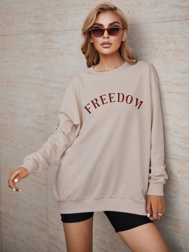 Letter Graphic Drop Shoulder Sweatshirt