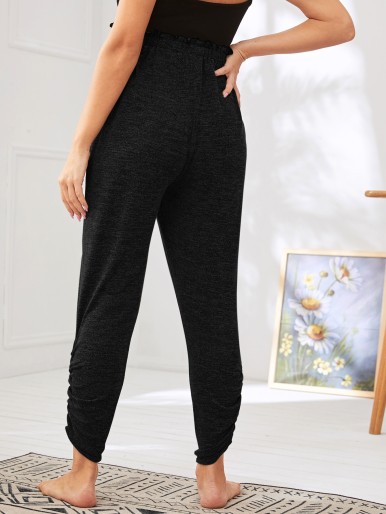 Maternity Tie Front Stacked Pants