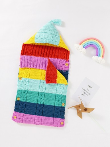 Color Block Knitted Baby Sleep Bag