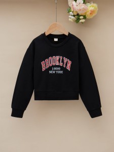 Girls Letter Graphic Sweatshirt