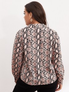 Plus Snakeskin Print Blouse