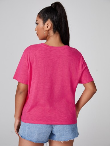 Plus Cotton Short Sleeve Solid Tee