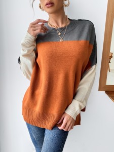 Color Block Drop Shoulder Sweater