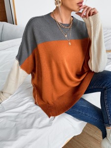 Color Block Drop Shoulder Sweater