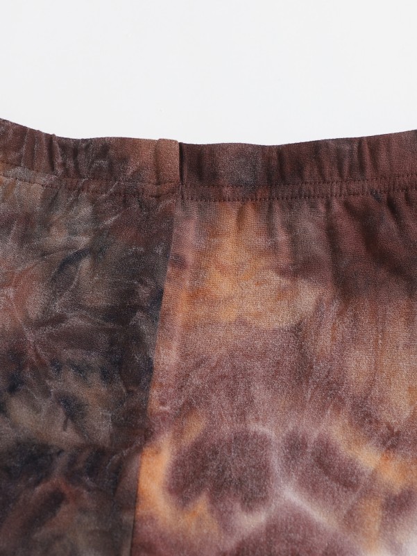 Girls Tie Dye Elastic Waist Biker Shorts