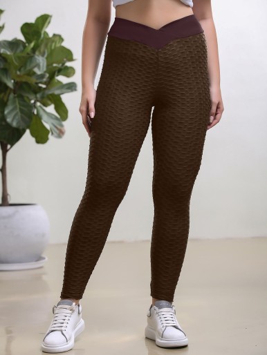 Plus Solid Textured Leggings