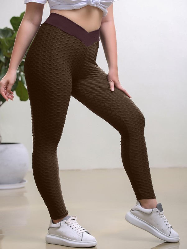 Plus Solid Textured Leggings