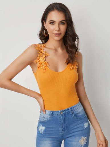 Guipure Lace Applique Cami Top