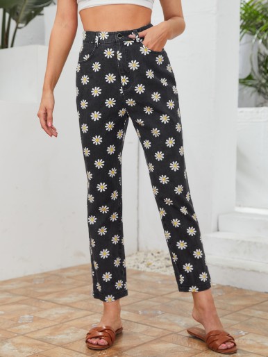 Daisy Floral Print Pants