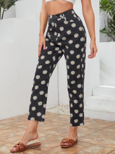 Daisy Floral Print Pants