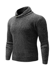 Men Solid Ribbed Knit Sweater Without Shirt