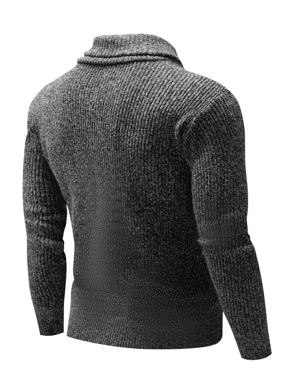 Men Solid Ribbed Knit Sweater Without Shirt