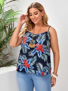 Plus Tropical Print Cami Top