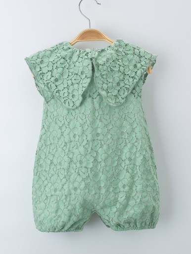 Baby Girl Ruffle Trim Lace Romper