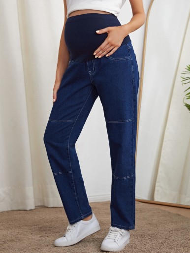 Maternity Dark Wash Straight Jeans