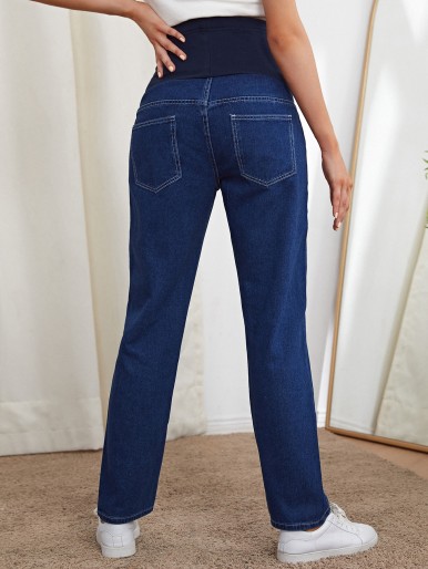 Maternity Dark Wash Straight Jeans