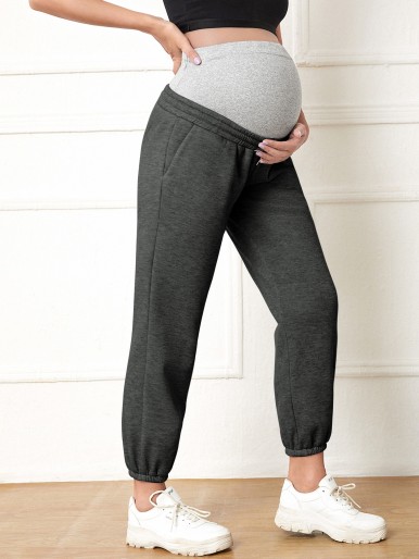 Maternity Wide Waistband Slant Pocket Pants