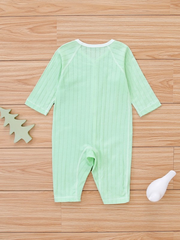 Baby Unisex Button Front Rib-knit Jumpsuit